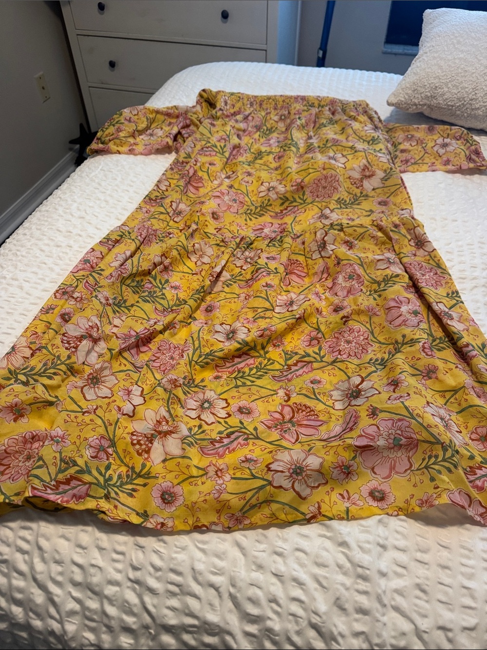 Billabong Yellow Floral Smocked Waist Maxi Dress - Picture 2 of 5